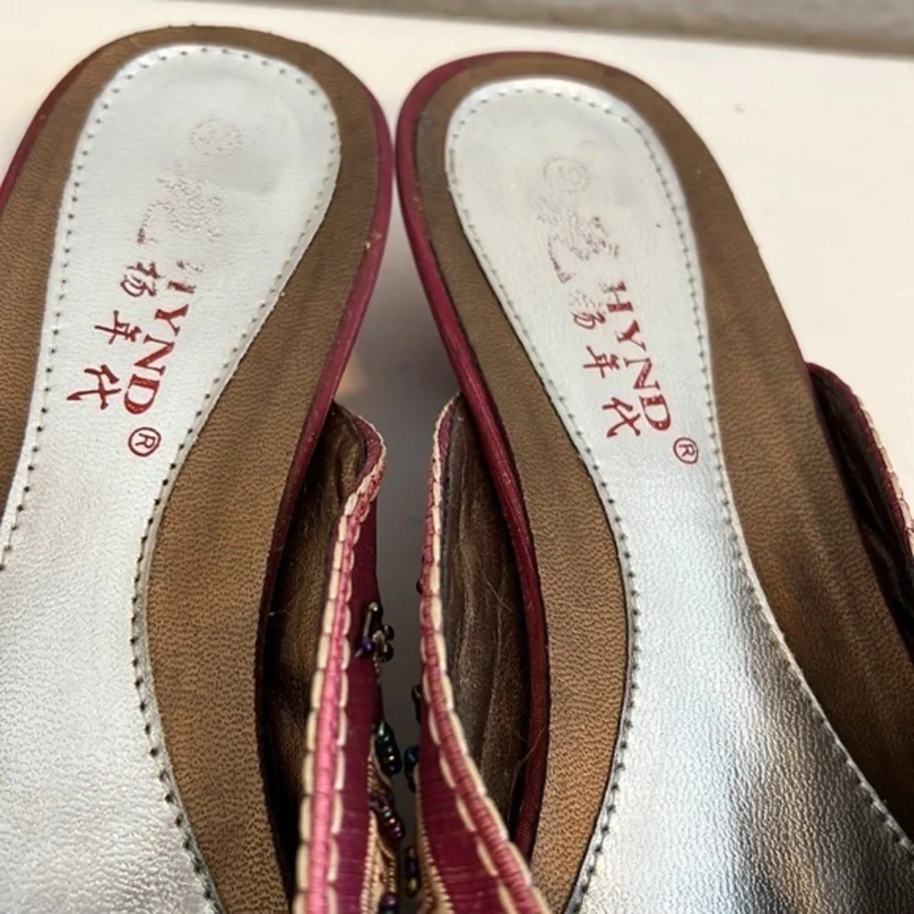 HYND Beaded & Embroidered Oriental‎ Slip On shoes women’s size 40